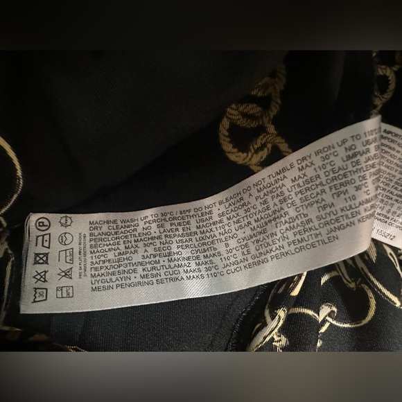 MNG Mango Women’s Black Printed‎ Suit Trousers Wide-Leg Stretch Pants Size S - Picture 12 of 13